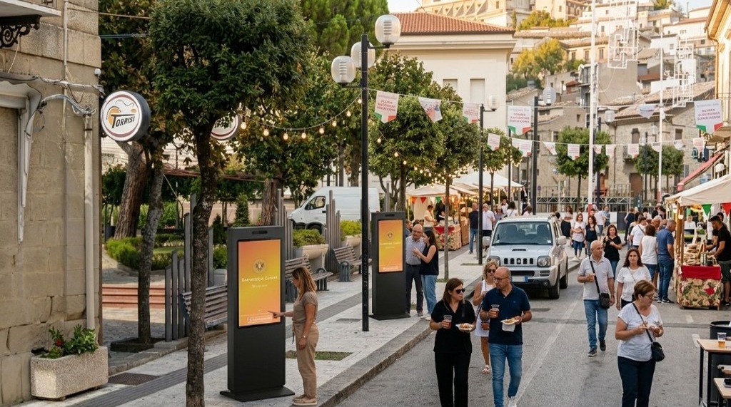 Festa in piazza con totem digitali City4Map